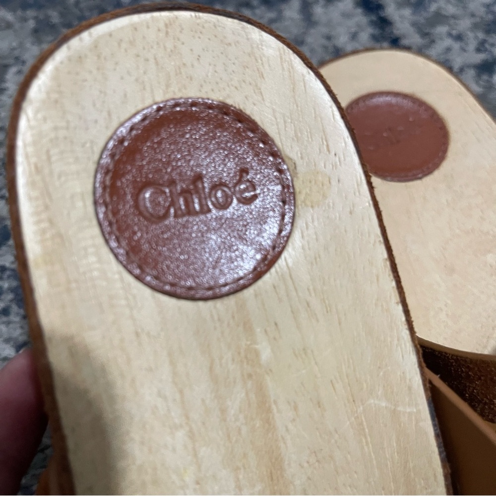 CHLOÉ Y2K Studded Joy Suede Boho Mule Clogs Size 37 - Picture 16 of 16